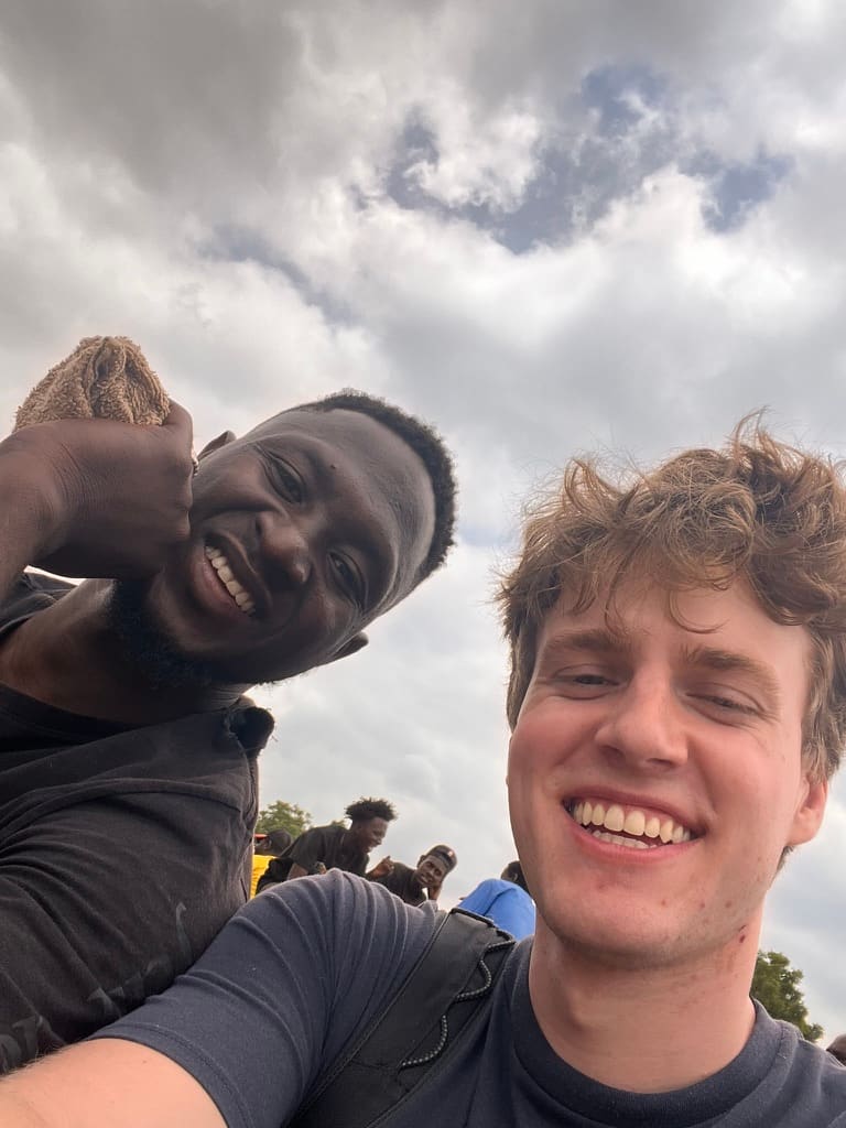 With my herder at the cattle market.
