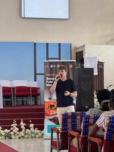 Speaking at a Precision Quality session in Accra.