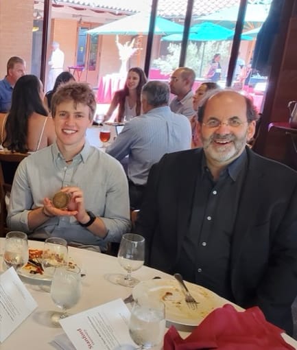 With Jon Krosnick at my Stanford thesis medal ceremony.