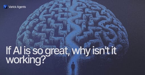 Varick Agents illustration of a person navigating a maze-shaped brain.